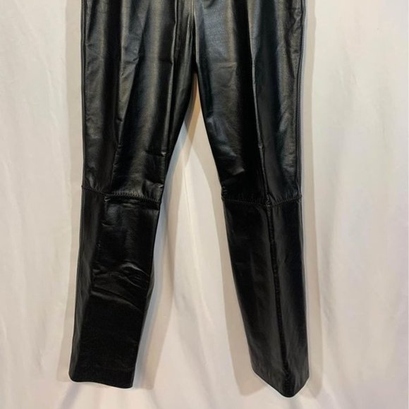 DANIER woman’s black lined leather pants. Straight leg. A+ condition. Size 4. - Picture 2 of 12